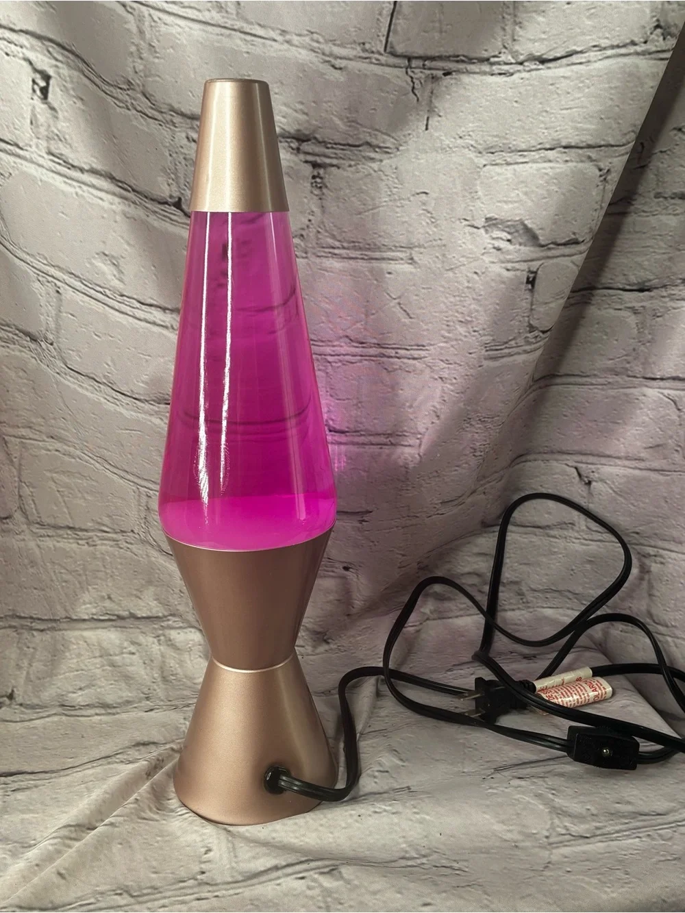 Pink Lava Lamp with Rose Gold Base - Decorative Home Accent